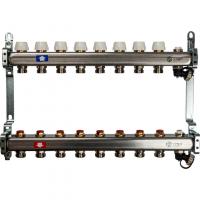 Коллектор Stout из нержавеющей стали без расходомеров, с клапаном вып. воздуха и сливом 1/3/4, 8 выходов (арт.SMS-0932-000008)