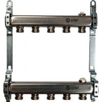 Коллектор Stout из нержавеющей стали для радиаторной разводки 1/3/4, 5 выходов (арт.SMS 0923 000005)