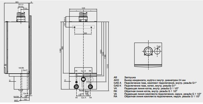 Подключение газового котла будерус