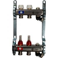 Коллектор Stout из нержавеющей стали с расходомерами, с клапаном вып. воздуха и сливом 1/3/4, 2 выхода (арт.SMS-0927-000002)