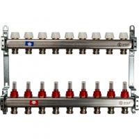 Коллектор Stout из нержавеющей стали с расходомерами 1/3/4, 9 выходов (арт.SMS 0917 000009)