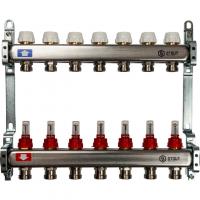 Коллектор Stout из нержавеющей стали с расходомерами 1/3/4, 7 выходов (арт.SMS 0917 000007)