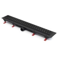 MCH Водоотводящий желоб ЧЕРНЫЙ 1050 mm - с боковым сливом D50, решетка черная