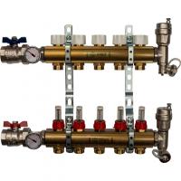 Коллектор Stout распределительный из латуни с расходомерами 1/3/4, 5 выходов (арт.SMB 0473 000005)