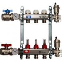 Коллектор Stout из нержавеющей стали в сборе с расходомерами 1/3/4, 3 выхода (арт.SMS 0907 000003)