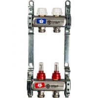 Коллектор Stout из нержавеющей стали с расходомерами 1/3/4, 2 выхода (арт.SMS 0917 000002)