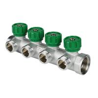 Коллектор регулирующий проходной FAR MULTIFAR 3824 - 1"(НР/ВР) на 4 контура 3/4"