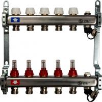 Коллектор Stout из нержавеющей стали с расходомерами, с клапаном вып. воздуха и сливом 1/3/4, 5 выходов (арт.SMS-0927-000005)