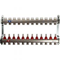 Коллектор Stout из нержавеющей стали с расходомерами 1/3/4, 12 выходов (арт.SMS 0917 000012)