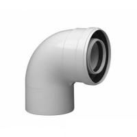 Уголок 90° для газоотвода 60/100, алюминий крашеный Для котлов Рысь, Ягуар.