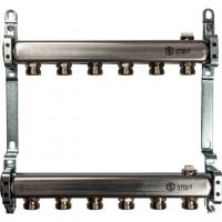 Коллектор Stout из нержавеющей стали для радиаторной разводки 1/3/4, 6 выходов (арт.SMS 0923 000006)