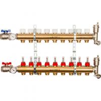 Коллектор Stout распределительный из латуни с расходомерами 1/3/4, 9 выходов (арт.SMB 0473 000009)