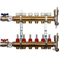 Коллектор Stout распределительный из латуни с расходомерами 1/3/4, 6 выходов (арт.SMB 0473 000006)