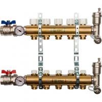 Коллектор Stout распределительный из латуни без расходомеров 1/3/4, 5 выходов (арт.SMB 0468 000005)