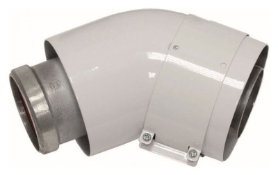 Vaillant Отвод 45° DN 60/100 белый (2 шт) в комплекте с соединительным хомутом
