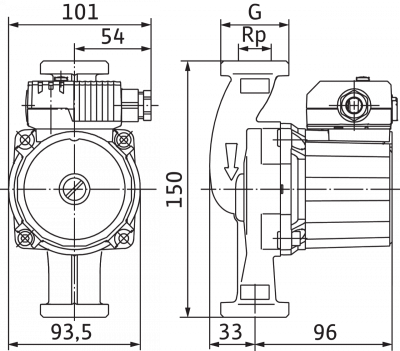 Циркуляционный насос Wilo-Star-Z 20/5-3 (150мм)