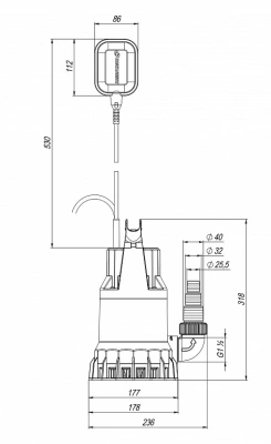 Дренажный насос ДЖИЛЕКС «ДРЕНАЖНИК» 220/12