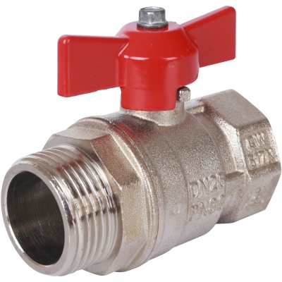 SVB-0014-000025 STOUT ВР/НР 1 Кран шаровой стандартнопроходной ручка бабочка (красная ручка)