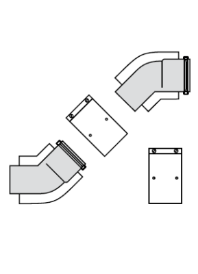 Отвод коаксиальный Vaillant 45° 60/100 PP, 2 шт.