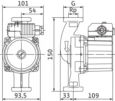 Циркуляционный насос Wilo-Star-Z 20/7-3 (150мм)