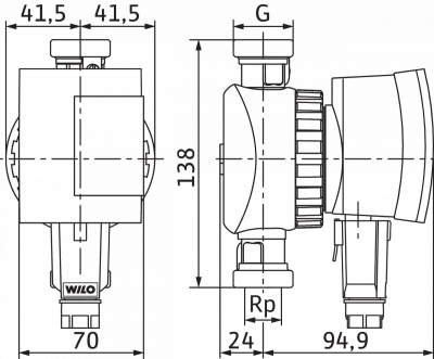 Циркуляционный насос Wilo-Star-Z NOVA A с клапаном и кранами (арт. 4132761)