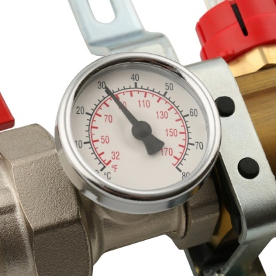 Коллектор Stout распределительный из латуни с расходомерами 1/3/4, 7 выходов (арт.SMB 0473 000007)