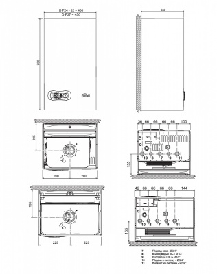 Настенный газовый котел Ferroli DIVATECH D F 32